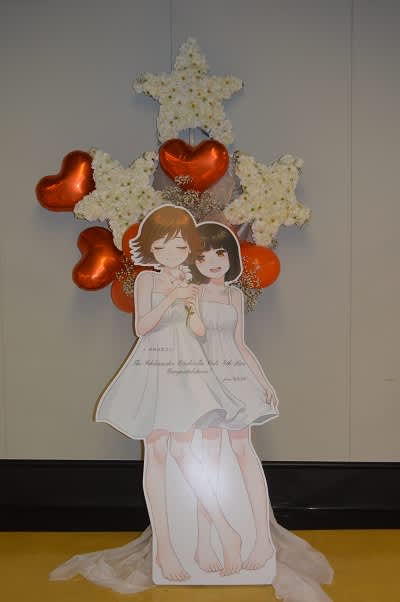 GMOアリーナさいたま（さいたまスーパーアリーナ）　白メインの星型モチーフフラワースタンド（フラスタ）