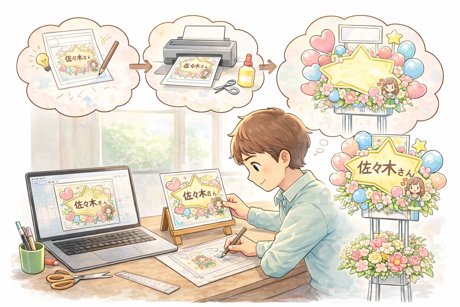 推し活フラワーマーケット 立て札