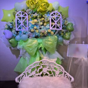 緑メイン2基連結 窓付きフラスタ（参考デザイン）