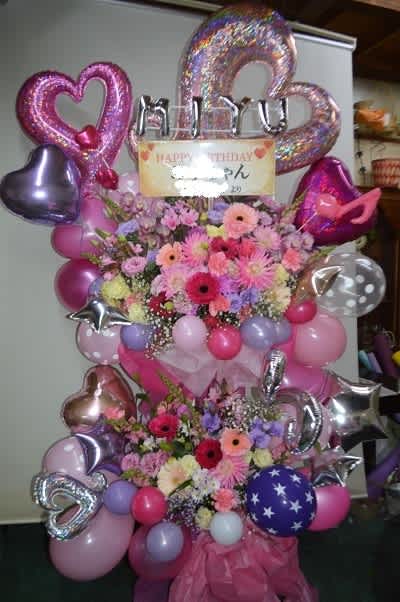 前橋市　お誕生日のスタンド花
