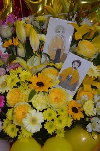 両国国技館にお届けの３基連結バルーンスタンド花