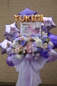 吉祥寺CLUB SEATA　紫メイン　バルーンスタンド花